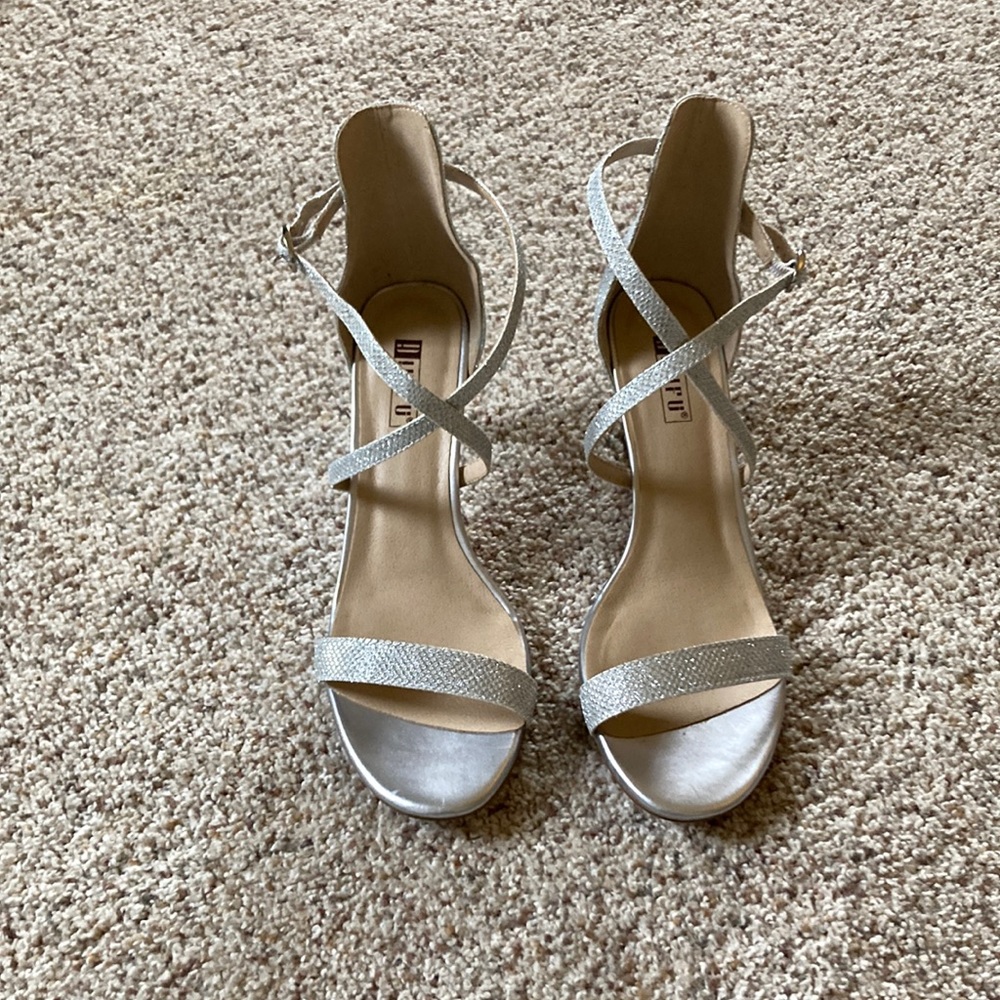 Silver 3 inch heels